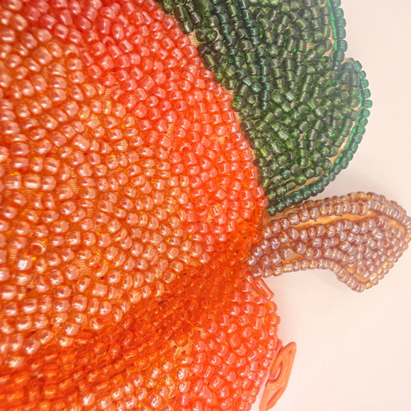 Vintage Women's Inge Christopher Beaded Peach Coin Purse - Picture 3 of 8